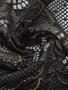 lacRébo Bộ đồ lót ren hoa màu đen gồm áo và quần lọt khe, trang phục mùa thu đông dành cho nữ. - màu đen - Xem 8