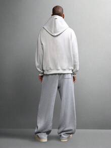 SUMWON Weite Passform Zugband Jogginghose, schweres Gewicht mit Paneelen, weite Beine, gemütlicher Winterloungewear, lässiger Alltagskomfort, unifarben - Grau - Übersicht 5