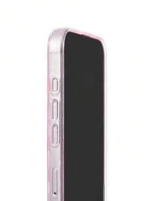 Betty Boop x SHEIN 粉色闪光透明手机壳，樱桃印花保护壳设计，兼容 11 - 17 Pro Max，礼品创意，派对，节日，情人节 - 無色 - 查看 5