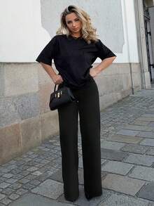 Jeta Ari Women's Front Button Pocket Simple Casual Denim Pants