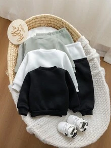 Set Baju Bayi Perempuan Baru Lahir Lucu Rajut Lengan Panjang Warna Polos, Musim Gugur/Musim Dingin - MultiWarna - View 2