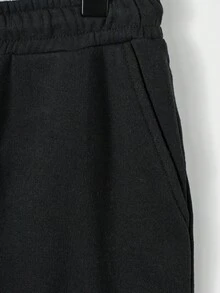 Felpa in cotone da uomo con grafica a lettere e pantaloni della tuta con vita con coulisse