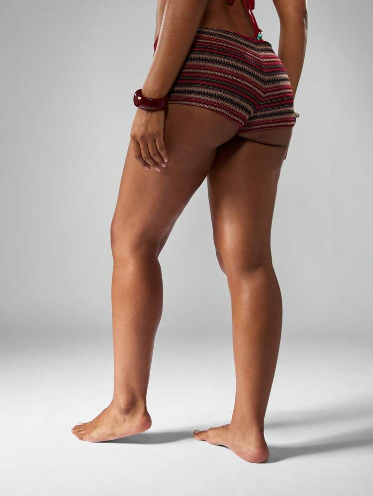 MISSGUIDED 여름 해변 부티 쇼츠 축제 크로셰 패턴 로우 라이즈 댄싱 쇼츠 카리브해 휴가 스타일 리조트 웨어 비치웨어 핫 팬츠 클럽 웨어 여름 패션