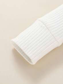 SHEIN Vintaside Kids Newborn/Infant Baby Boy Unisex Solid Color Half Button Long Sleeve Jumpsuit, Baby Boy Jumpsuits Baby Clothes Infant Boy Jumpsuit Neutral Baby Clothes Newborn Baby Cotton Clothes 1M-3M-6M-9M-1T - White - View 6