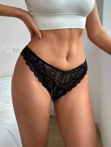 Aloruh Women's Three Pieces Panties, Featuring A Sexy Lace Design, Are Perfect For Autumn Parties And Halloween. They Are Simple Yet Romantic And Elegant Triangle Panties. - Multicolor - View 6