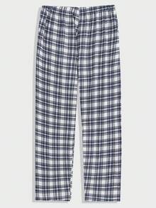 EURMUSE 3pcs Men's Plaid Pocket T-Shirt, Shorts And Pants Pajama Set