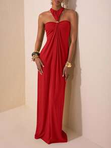 Zivah Lễ hội âm nhạc Xuân/Hè 2025 mới đến, Lễ Phục sinh, Ngày Thánh Patrick, Phong cách miền Tây, Du mục, Tiệc sinh nhật, Tốt nghiệp, Phong cách đại học, Sinh viên, Thường ngày, Cơ bản Đa năng, Giải trí, Du lịch du thuyền, Bãi biển, Tắm nắng, Lan truyền, Thời trang đường phố, Khách dự tiệc cưới Boho, Đi làm, Ăn trưa, Sân bay, Váy dài hở lưng màu xanh lá cây có vòng kim loại trang trí - Đỏ - Xem 8