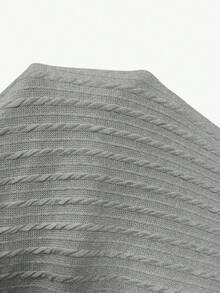 Almamuse فستان مصغر أنيق بأكمام طويلة مزين بالدانتيل ذو رباط للخصر، لون سادة - رمادي - مشاهدة 7