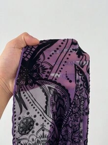 Sunspun Đầm ôm sát tay loe cổ chữ V tay dài hở vai họa tiết Paisley thời trang ngọt ngào, thanh lịch, cỡ lớn - Nhiều màu - Xem 8