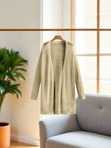 Franclia Versatile Casual Commute Summer Beach Lightweight Knit Sweater - Apricot - View 3