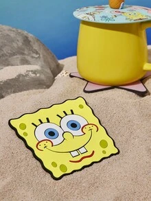 SpongeBob SquarePants | SHEIN 2 Pcs Cup Mat, Protect Desk, Desk Decoration.