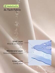 OutZeal 女式防水防风修身拉链口袋连帽户外外套徒步露营