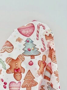 Snug Zone 2Sets Christmas Gingerbread Print Holiday Two Piece Pajama Set, Fall Clothes - Multicolor - View 6