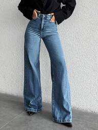 ZIRRA Women's Casual High Waist Wide Leg Washed Denim Jeans