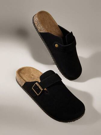 Solecia Sandalias con plataforma de moda para mujer, puntera redonda con decoración de hebilla cuadrada