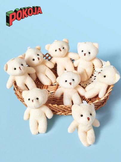 6pcs/12pcs,Mini Teddy Bear Doll Plush Bear Gift,DIY Keychain Bag Pendant,Suitable For Gift Wedding Birthday Gift Box Doll Toy Birthday Cake Wedding Decoration Party Gift Supplies Ornaments DIY Accessories,Bear,Teddy,Teddy Bear