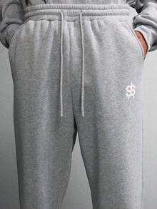 SUMWON Half Zip Sweatshirt With Matching Jogger Pants Set - Grey - View 7