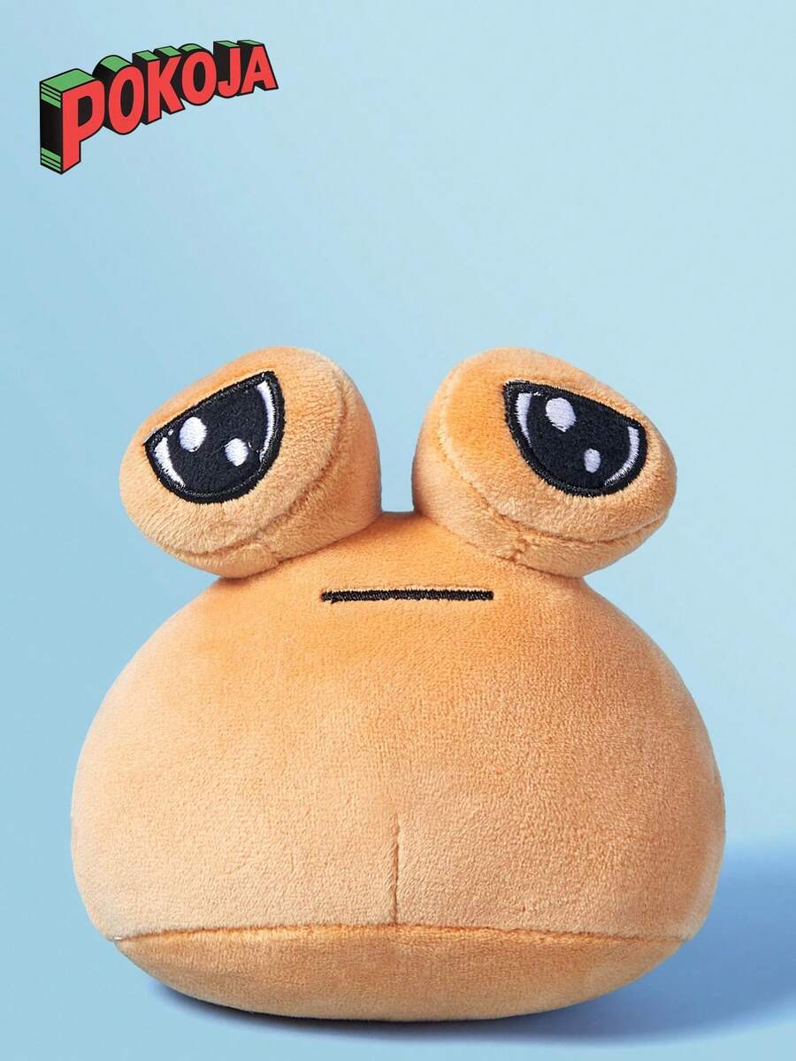 POKOJA LAND 1 件可爱大眼怪兽娃娃，8.6 英寸热门游戏我的宠物外星人 Pou 毛绒玩具 - 完美礼物！万圣节装饰、生日礼物、圣诞节礼物