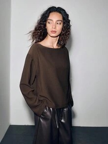 Lumivelle Women's Fashion Minimalist Elegant Off Shoulder Blouse