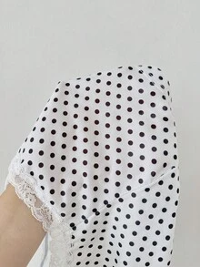 SHEIN 3件套：休闲修身仿门襟蕾丝拼布多色印花吊带短裤女童睡衣 - 彩色 - 查看 5