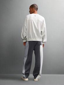 SUMWON Color Block Skater Fit Sweatpants Retro Loungewear Casual Streetwear Fall Winter Style Soft Cozy Casual Pants With Side Pockets Elastic Waist