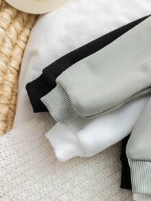 Set Baju Bayi Perempuan Baru Lahir Lucu Rajut Lengan Panjang Warna Polos, Musim Gugur/Musim Dingin - MultiWarna - View 7