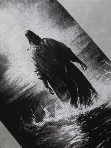 ROMWE MEN Street Life 男士圆领闪亮钻石鸽子印花长袖T恤，2000年代风格 - 黑色 - 查看 6