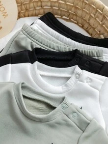 Set Baju Bayi Perempuan Baru Lahir Lucu Rajut Lengan Panjang Warna Polos, Musim Gugur/Musim Dingin - MultiWarna - View 6