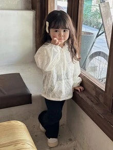 DAZY 韩版女婴蕾丝细节长袖卫衣秋冬幼儿女童服装 - 杏色 - 查看 8