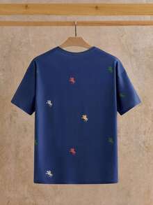 Manfinity NXTstreet Herren lässiges, locker geschnittenes T-Shirt mit Pferde Muster und Rundhalsausschnitt - Verschiedenfarbig - Übersicht 4