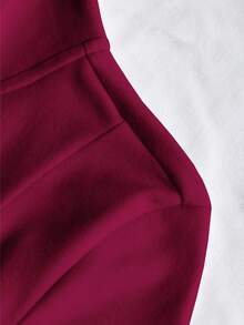 INAWLY 女式星空印花红色轻便夹克，休闲街头风格拉链修身长袖外套，秋季 - 酒紅色 - 查看 3