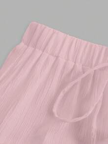 SHEIN EZwear 粉色女士休闲度假多层蛋糕裙，适合夏季 - 粉色 - 查看 3