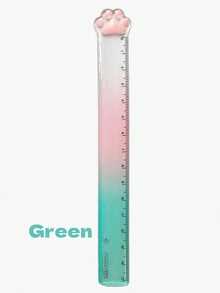 1pc Cute Cat Paw Straight Ruler, 15cm Transparent Drawing Ruler, Highly Attractive Gradient Plastic Measuring Ruler, Student Stationery, Cartoon Creative Bookmarks, Pink Agenda Ruler, Drawing Measuring Tool, Prize Or Gift