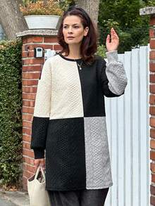 Livesso Women's Color Block Short T-Shirt Dress School - Multicolor - View 6