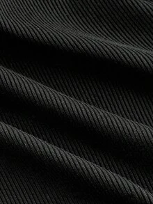 SHEIN ICON Women's Casual Ultra-Short Cropped Short Sleeve Top, Suitable For Y2K, Sexy,Black Tops