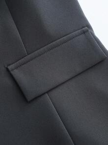 Franclia 休闲通勤百搭无袖马甲西装外套和阔腿直筒裤女裤春秋高端灰色两件套女士家居套装女士秋装商务休闲女办公室服装女士秋季服装两件套女士秋装搭配秋季服装女士正装套装女士西装工作服女士套装 - 灰色 - 查看 7