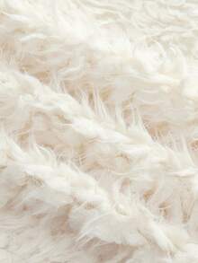 Serisse Women's Long Sleeve Metal Button Fluffy Crew Neck Tweed Pocket Patchwork Simplistic Warm Plush Lambswool Elegant Coat, Winter,Warm Brushed Jacket,Winter Women Outfits,Fall Winter Warm Long Sleeve,Flannel Coat,Little Fragrance Warm Brushed Fake Fur Coat,Winter Women Outfits,Casual Everyday Wear,Commuter,Minimalist,Office,Old Money,Ins KOL Wear - Beige - View 7