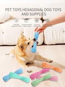 1pc Pet Chew Stick, Pet Toy - Hexagonal Dog Toys, Cat And Dog Teeth Grinding Sticks, Antichew, Boredom Relief, Food Dispensing, Dental Care Chew