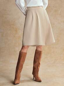 House of One Wrapped Loose Fit High-Waist Slant Pockets Solid Woven Women Mid Shorts Autumn Casual Wear