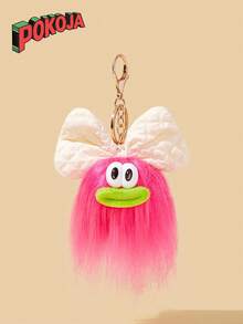 POKOJA LAND 1PC Mini Felt Bow Keychain Funny Cartoon Backpack Charm Ugly Cute Doll Keyring Gift Kawaii Aesthetic Party Favor School Office Accessory Unique Handmade Creative - Multicolor - View 4