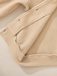 4-7岁女童法式复古风套装，甜美蕾丝领针织开衫+格子百褶裙，仿皮草面料，可爱日常穿搭 - 卡其色 - 查看 9