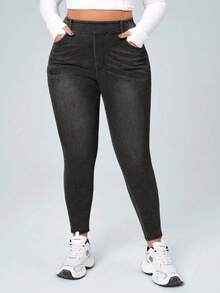 Flexra Plus Size Stretch Skinny Fit Jeans - Light Grey - View 4