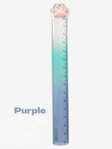 1pc Cute Cat Paw Straight Ruler, 15cm Transparent Drawing Ruler, Highly Attractive Gradient Plastic Measuring Ruler, Student Stationery, Cartoon Creative Bookmarks, Pink Agenda Ruler, Drawing Measuring Tool, Prize Or Gift