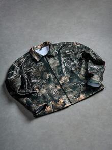 Manfinity EMRG 男士秋季树枝印花拉链休闲夹克 - 彩色 - 查看 3