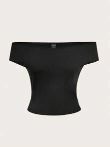 SHEIN EZwear 3-In-1 Women Casual Sexy Bodycon Top Set, Versatile For Daily Wear,Black Tops