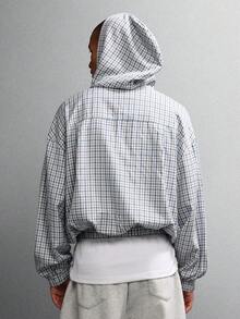 SUMWON 短款长袖拉链连帽衬衫格纹印花轻便休闲春秋季街头家居服日常必备款带侧袋 - 彩色 - 查看 2