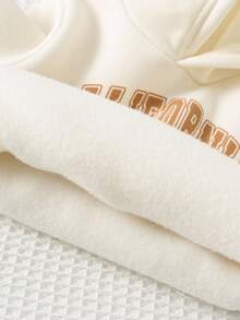 Cozy Pixies 3 件套男婴简约字母印花柔软针织连帽运动衫、松紧腰裤和无袖棉背心套装