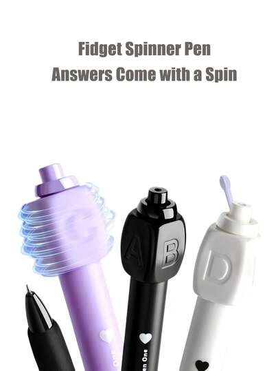 Joivida 1pc The Answer Pen,A ABCD Click-Action Black Gel Pen With 0.5mm Nib, Smooth Writing, And Fun Design,Special Pen For Indecisiveness / Pen Designed For People Who Struggle With Choices