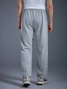 DRIFTMERE Men's Fall/Winter Straight Leg Knitted Sweatpants, Track Pants Spring To Summer - Light Grey - View 2