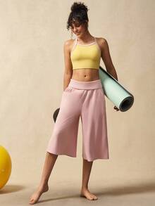 VARSIVA Ensemble de sport femme, débardeur court et pantalon large pour femme - Multicolore - Voir 4